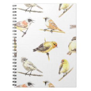Carnet Tit birds motif