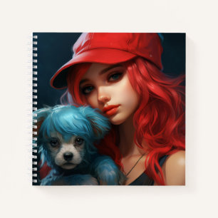 Carnet-Tochter und Hund -4 Notizbuch