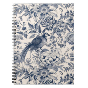 Carnet Toile bleue vintage Fleurie