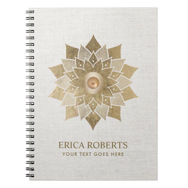 Carnet Toile chique de yoga de mandala de fleur de Lotus (Devant)