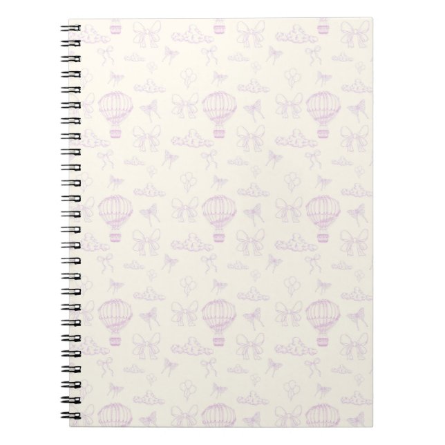 Carnet Toile Hot Air-Balloon And Bows Seamless Pattern (Devant)