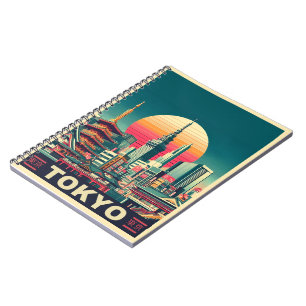 Carnet Tokyo Japon Voyage cadeaux RETRO