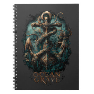 Carnet Tombe Océanique Kraken Ancre Fantastique Sombre