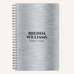 Carnet Tons argentés texture aluminium brossé métallique