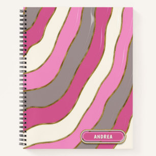 Carnet Tons blancs gris rose mou Super Rayures