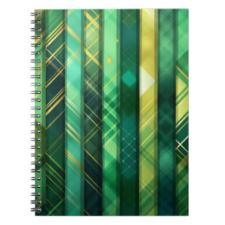 CARNET TONS DE MOTIF VERT IRLANDAIS PLACÉ