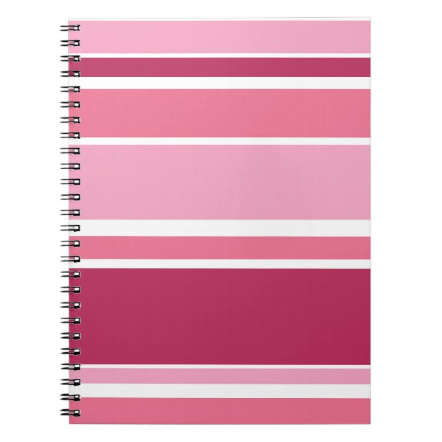 Carnet Tons de rayures roses (Devant)