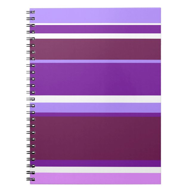 Carnet Tons de rayures violettes (Devant)