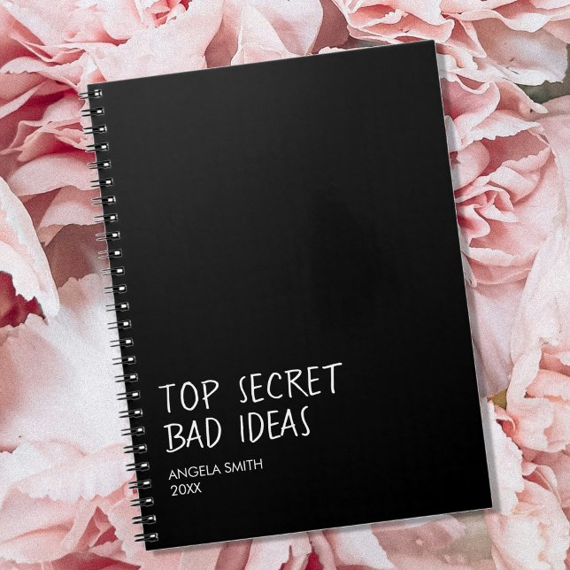 Carnet Top Secret Bad Ideas Notebook – Funny Dark Humor  (Créateur téléchargé)
