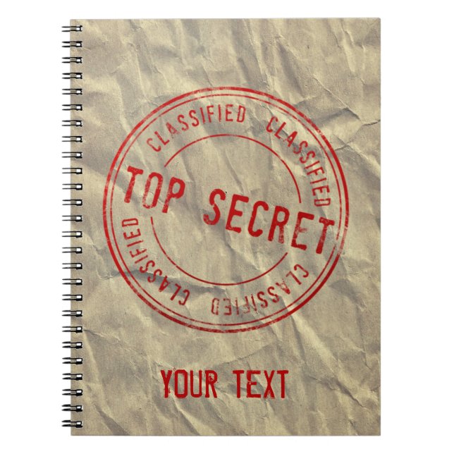 Carnet Top Secret de la nouveauté sur papier Kraft (Devant)