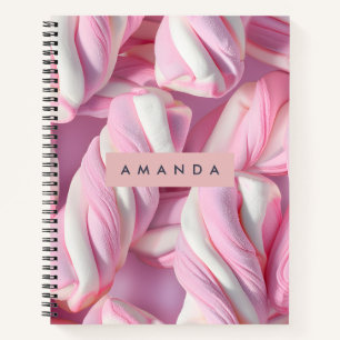 Carnet Torsion de guimauve rose personnalisée