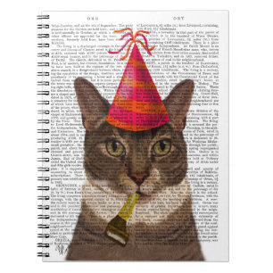 Carnet Tortoiseshell Cat with Party Casquette