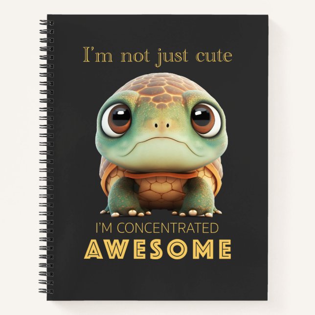 Carnet Tortue Concentrée Awesome Mignonne adorable Drôle (Devant)