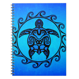 Carnet Tortue tribale bleue Sun