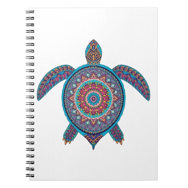 Carnet Tortuga Mandala — Calma Colorida (Devant)