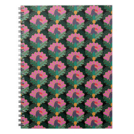 Carnet Toucans & ananas Tropical Art Déco