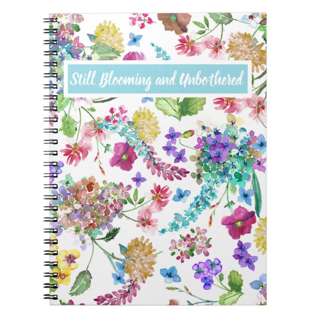 Carnet Toujours en fleurs et non bothered personnalisable (Devant)
