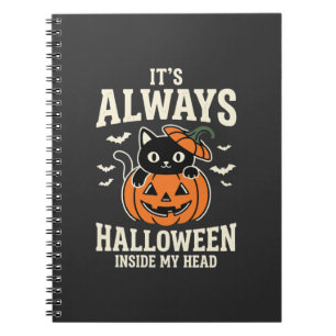 Carnet Toujours Halloween Chat Noir Design de Citrouille