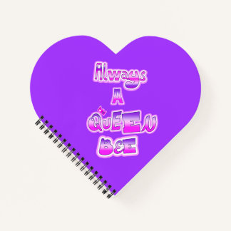Carnet Toujours un coeur mauve d'abeille reine