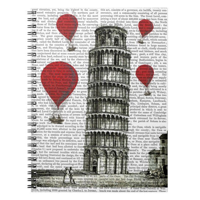 Carnet Tour de Pise et Ballons rouges à air chaud (Devant)