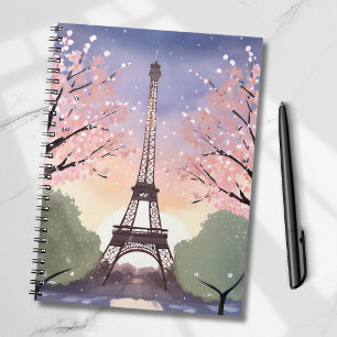 Carnet Tour Eiffel en fleurs   Paris France Aquarelle