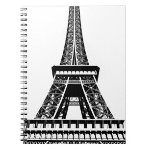 Carnet Tour Eiffel noir blanc Paris France Art