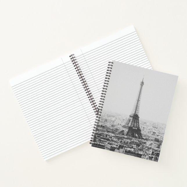 Carnet Tour Eiffel noir et blanc Paris Photographie (Intérieur)