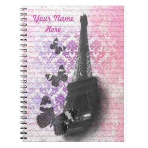 Carnet Tour Eiffel & papillons