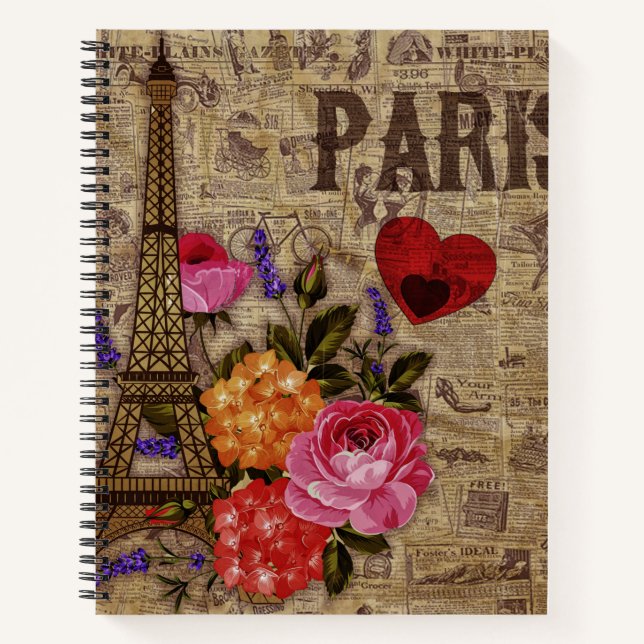 Carnet Tour Eiffel Vintage (Devant)