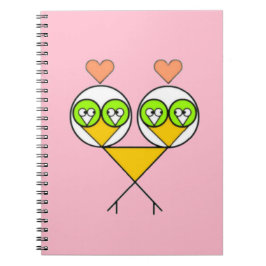 Carnet Tourbières mignonnes à coeur rose blanc