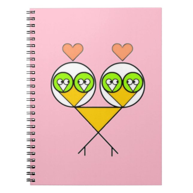 Carnet Tourbières mignonnes à coeur rose blanc (Devant)