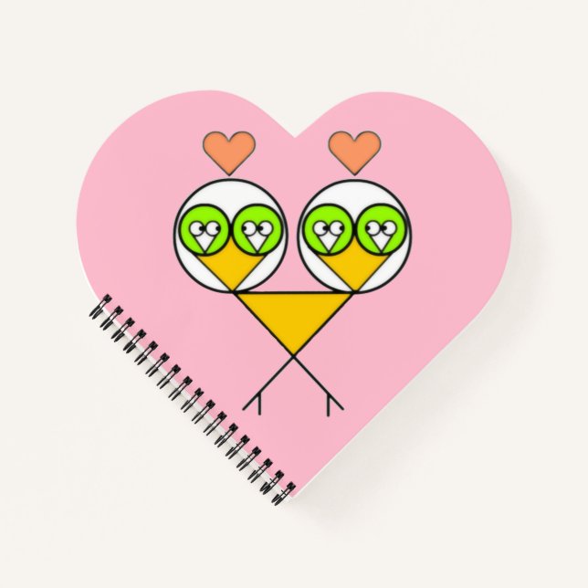 Carnet Tourbières mignonnes à coeur rose blanc (Devant)