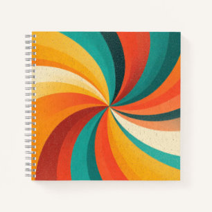Carnet Tourbillon de couleurs rétro – Fond abstrait vinta