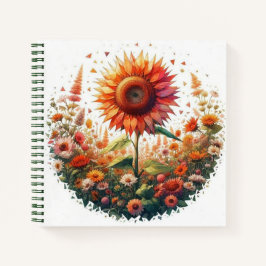 Carnet tourbillon de tournesol vif