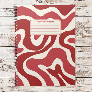 Carnet Tourbillons Liquides Rétro Composition Abstraite V