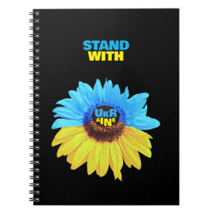 Carnet Tournesol aquarelle Ukraine drapeau bleu jaune