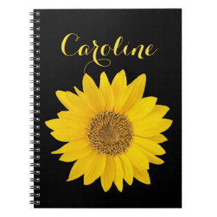 Carnet Tournesol avec ordinateur portable de nom personna