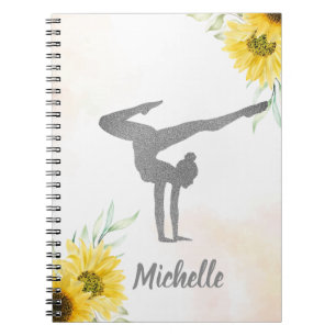 Carnet Tournesol et aquarelle rose Gymnastique