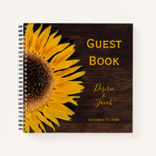 Carnet Tournesol Jaune rustique Pays Bois Brown