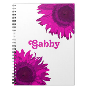 Carnet Tournesol rose d'art de bruit