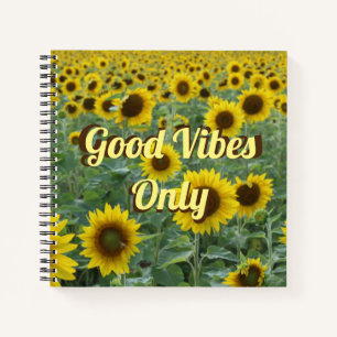 Carnet Tournesols brillants Good Vibes uniquement