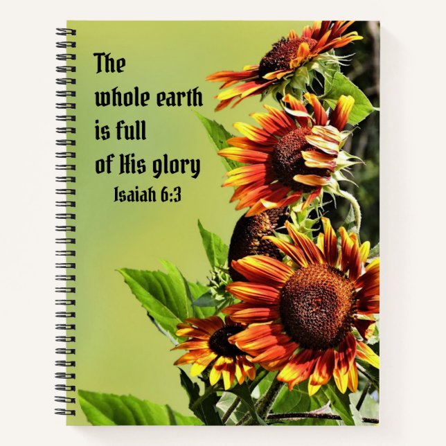 Carnet Tournesols et versets bibliques (Devant)