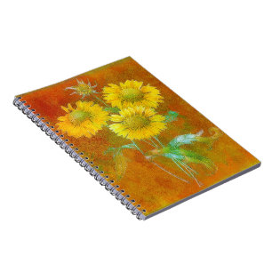 Carnet Tournesols peints doux