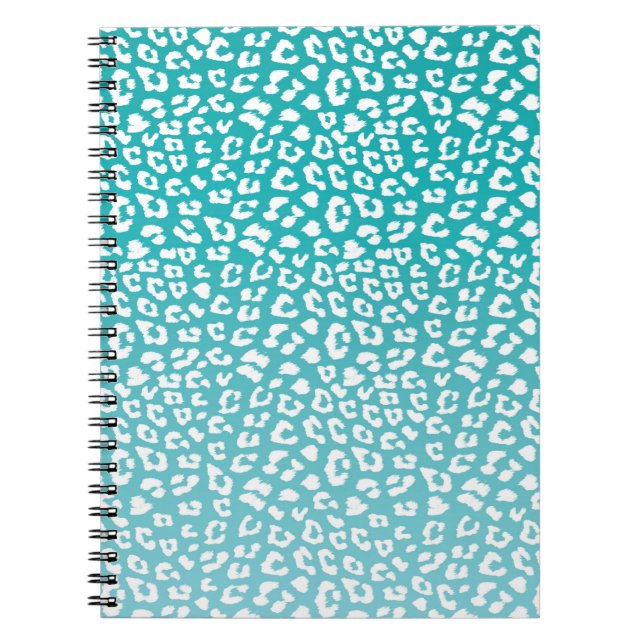 Carnet Tourquoise Leopard Patters (Devant)