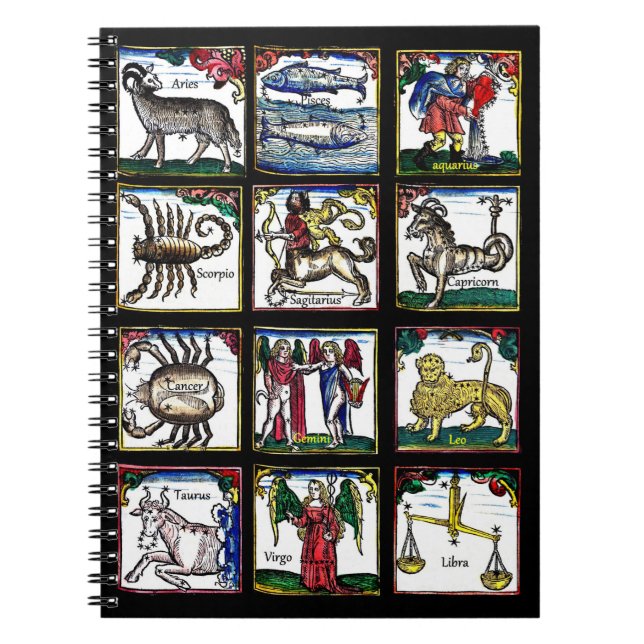 Carnet tous les 12 signes zodiaques Symboles astrologique (Devant)