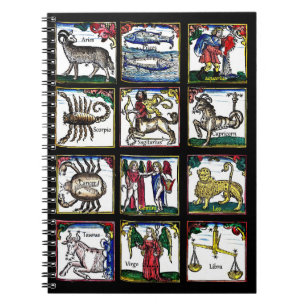 Carnet tous les 12 signes zodiaques Symboles d'astrologie