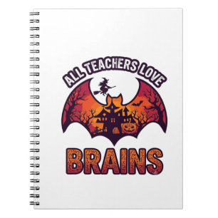 Carnet Tous les enseignants aiment les cerveaux Halloween