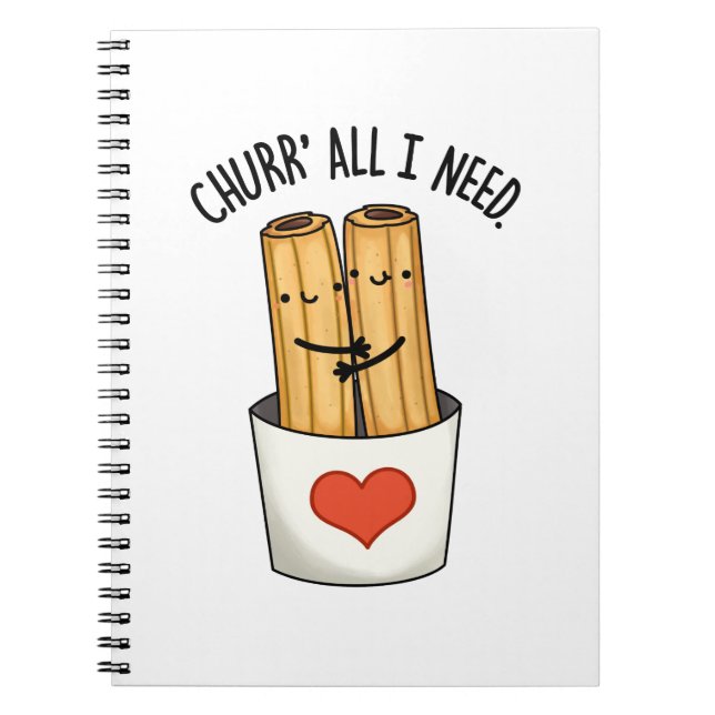 Carnet Tout ce dont j'ai besoin, c'est Churros, jeu de mo (Devant)
