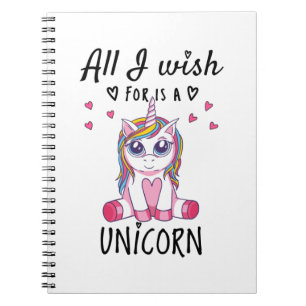 Carnet Tout ce que je souhaite est une licorne