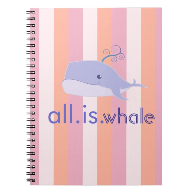 Carnet Tout est les rayures de baleine (bleu, rose) (Devant)